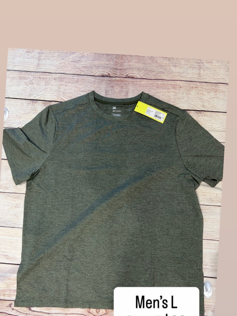 Men's Heather Olive Green Crew Neck Shirt